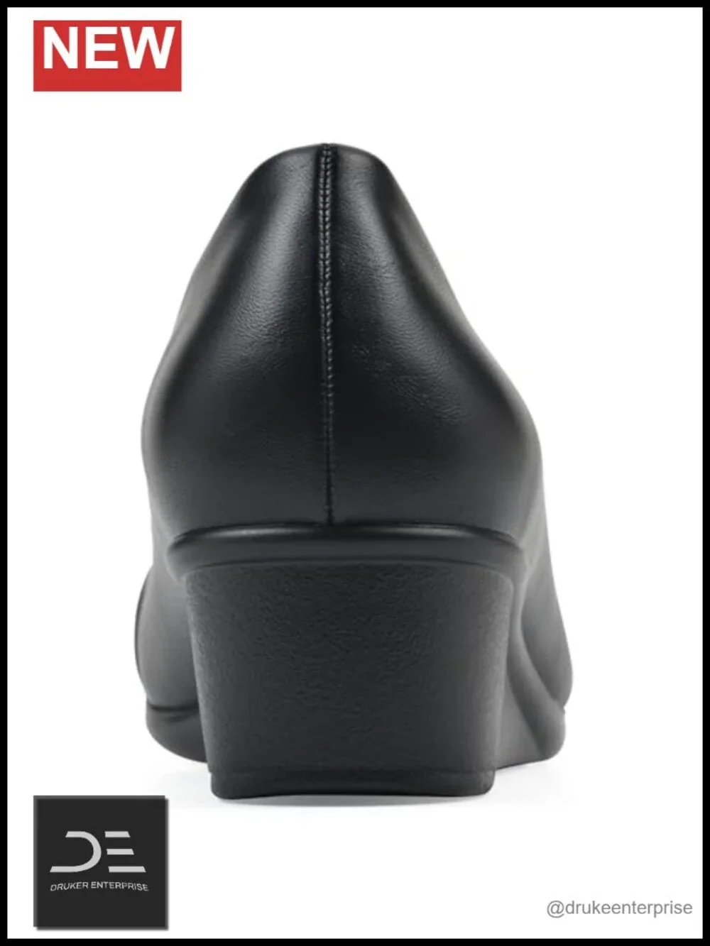 Cushioned Wedge Heel Pump Round Toe Slip On Business Casual